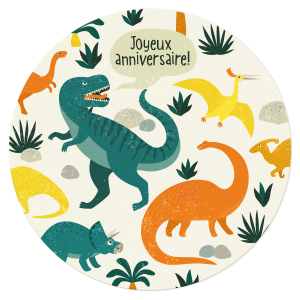 Disque gteau Dinosaures (19 cm)