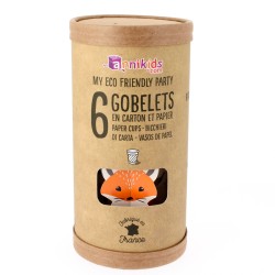 6 Gobelets Animaux de la Fort - Recyclable. n5