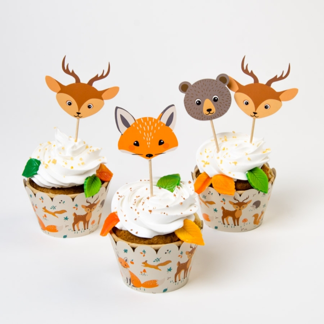 Kit Cupcakes Animaux de la Forêt - Recyclable 