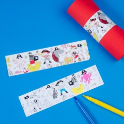 6 Ronds de serviettes Pirate Color - Recyclable. n2