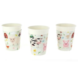 6 Gobelets Animaux de la Ferme - Recyclable. n4