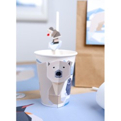 6 Gobelets Animaux Polaires - Recyclable. n3