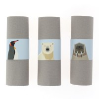 6 Ronds de serviettes Animaux Polaires - Recyclable