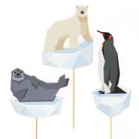 Cake Toppers Animaux Polaires - Recyclable