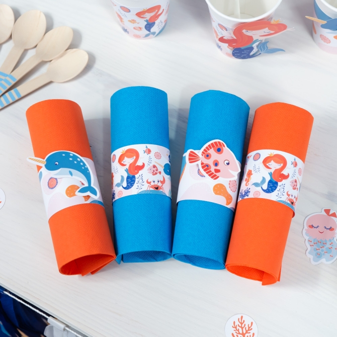 6 Ronds de serviettes Sirne Corail - Recyclable 