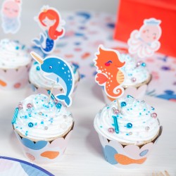 Kit Cupcakes Sirène Corail - Recyclable. n°1