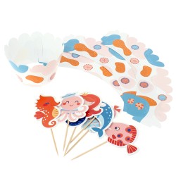 Kit Cupcakes Sirène Corail - Recyclable. n°4