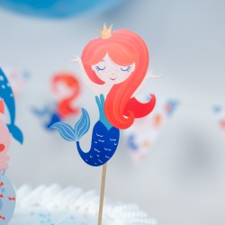 Cake Toppers Sirène Corail - Recyclable. n°2