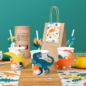 6 Gobelets Dinosaures - Recyclable