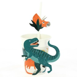 6 Pailles en papier Dinosaures - Recyclable. n2