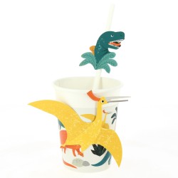 6 Pailles en papier Dinosaures - Recyclable. n3