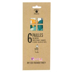 6 Pailles en papier Dinosaures - Recyclable. n5