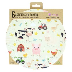 6 Assiettes Animaux de la Ferme - Recyclable. n4