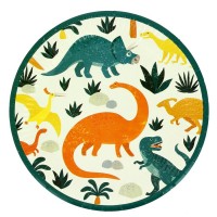 Contient : 1 x 6 Assiettes Dinosaures - Recyclable