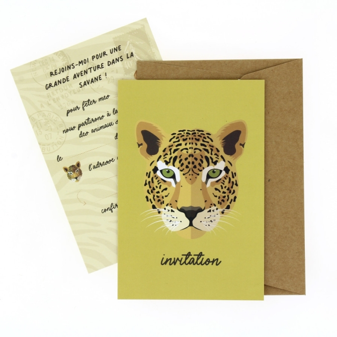 6 Invitations Savane - Recyclable 