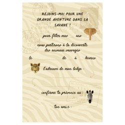 6 Invitations Savane - Recyclable. n2