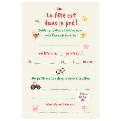 6 Invitations Animaux de la Ferme - Recyclable. n2