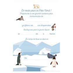 6 Invitations Animaux polaires - Recyclable. n2