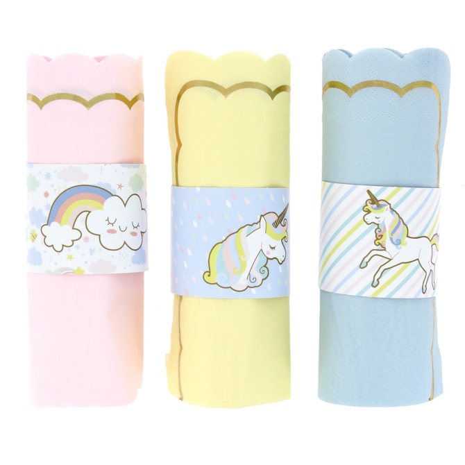 6 Ronds de serviettes Licorne - Recyclable 