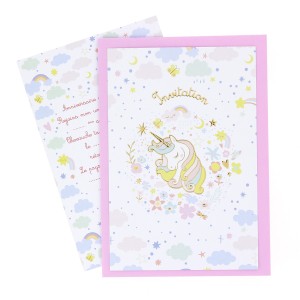 6 Invitations Licorne - Recyclable