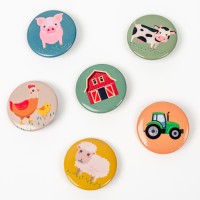 6 badges Animaux de la Ferme