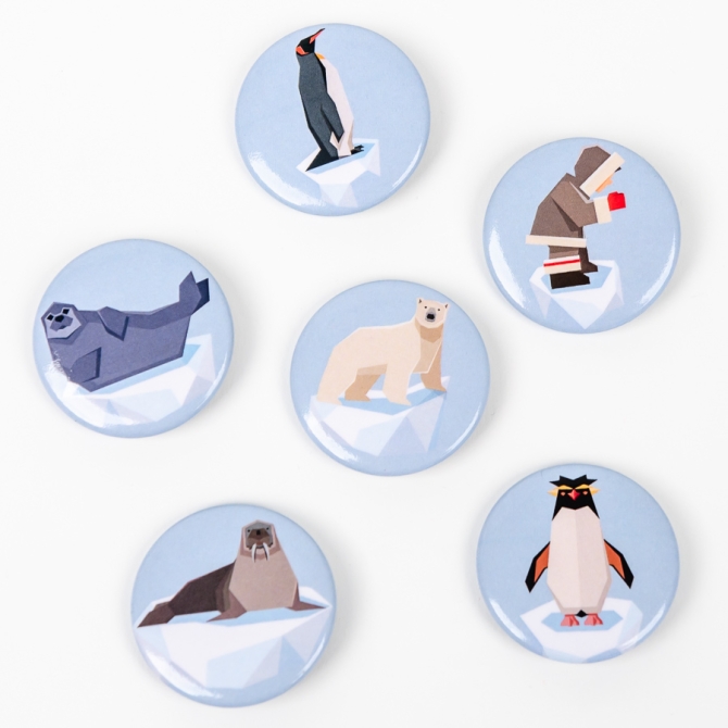 6 badges Animaux polaires 