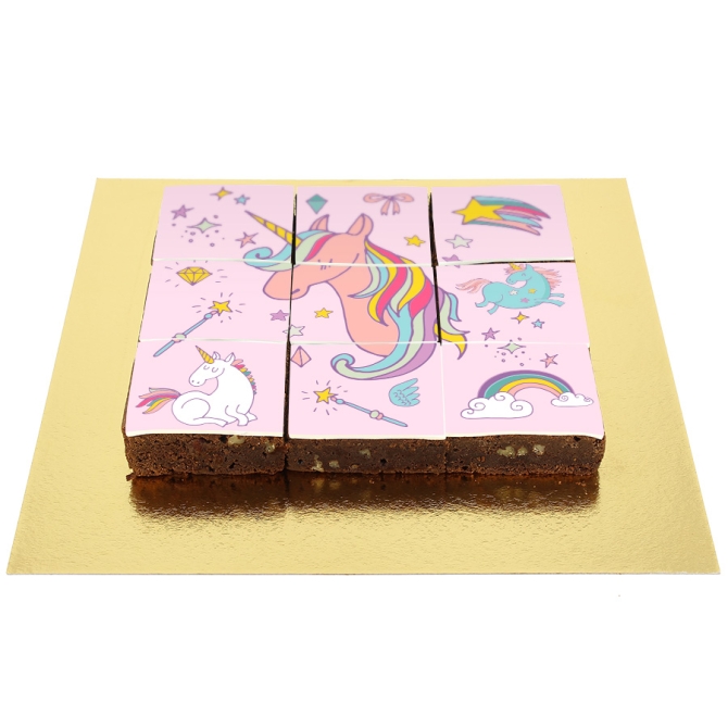 Brownies Puzzle Licorne Rainbow Rose 