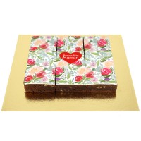 Brownies Fleurs Coeur rouge - Personnalisable