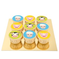 9 Cupcakes Animaux de la Ferme - Vanill