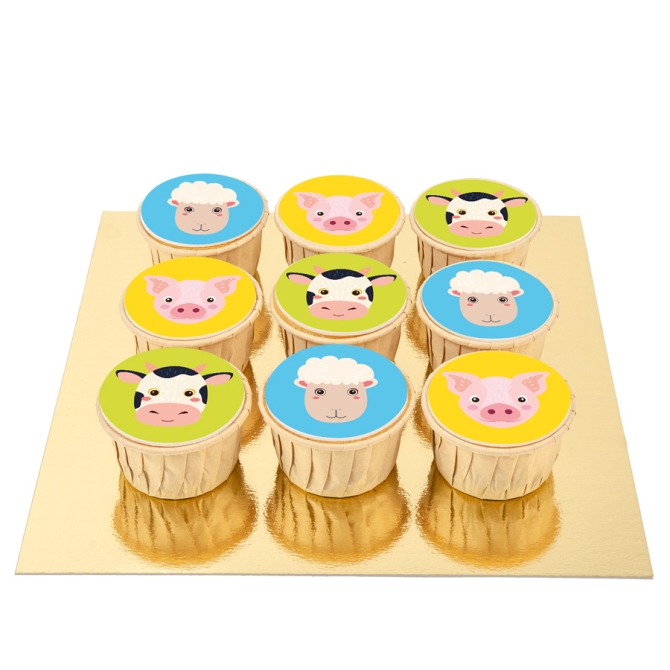 9 Cupcakes Animaux de la Ferme 