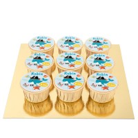 9 Cupcakes Baleine Pirate personnalisables - Ppites de chocolat