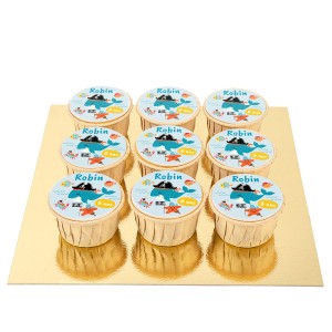 9 Cupcakes Baleine Pirate personnalisables