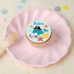 9 Cupcakes Baleine Pirate personnalisables. n1