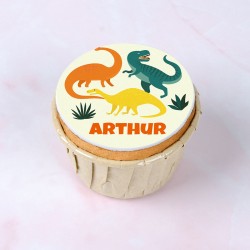 9 Cupcakes Dinosaures personnalisables. n3