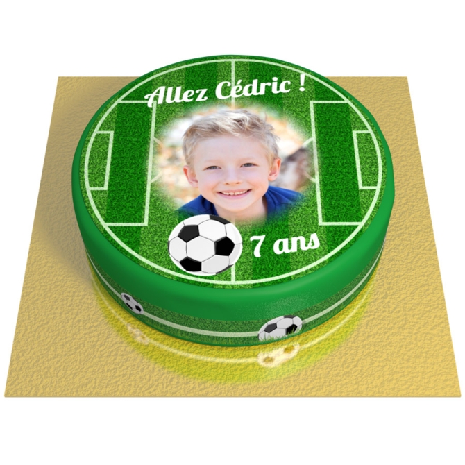 Gâteau Terrain de Football Personnalisable - Ø 20 cm 