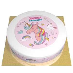 Gteau Licorne Rainbow -  26 cm