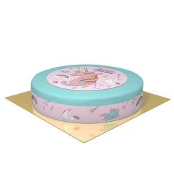 Gâteau Licorne Rainbow bleu - Ø 26 cm. n°1