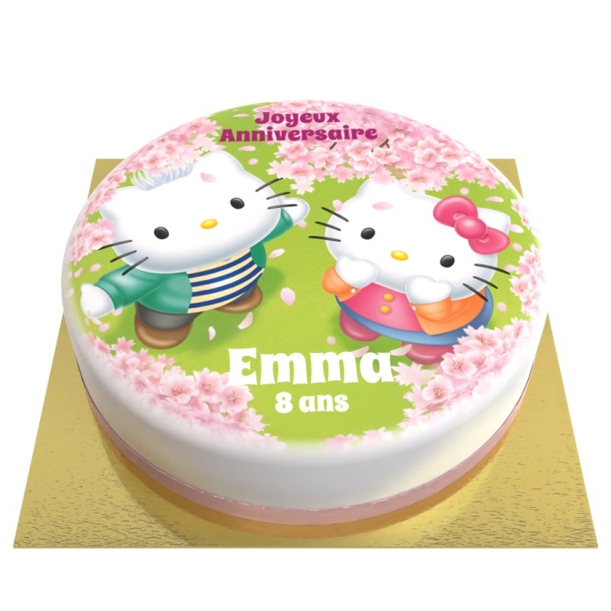 Gteau Hello Kitty personnalisable -  20 cm 