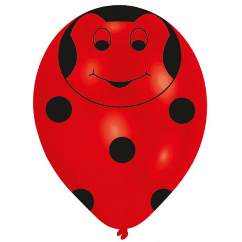 6 Ballons Figurine Coccinelle 