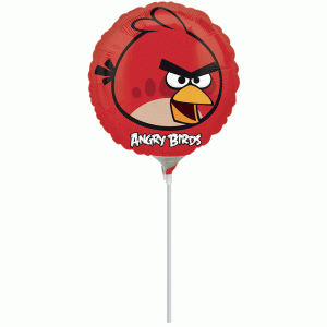 Ballon sur tige Angry Bird rouge