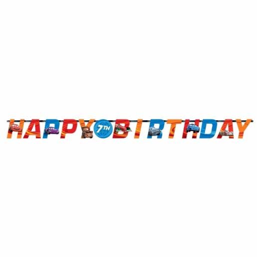 Guirlande lettres Happy Birthday Cars Personnalise 