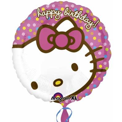 Ballon Hlium Happy Birthday Hello Kitty 