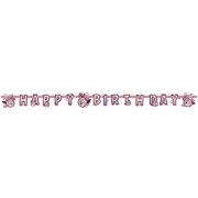 Guirlande lettres  Happy Birthday Pink Bird