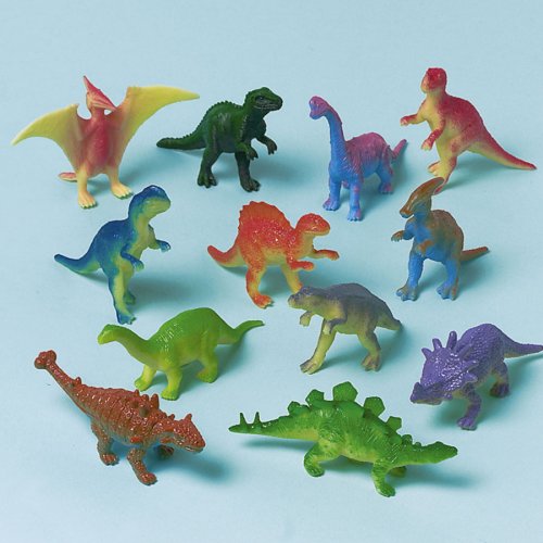 Lot De 12 Figurines Dinosaures - Environ 7 Cm De Haut - Couleurs Vives - Cadeau Idéal Pour Enfant