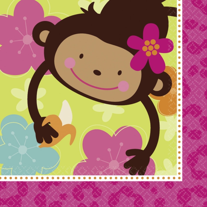 16 Serviettes Monkey Love 