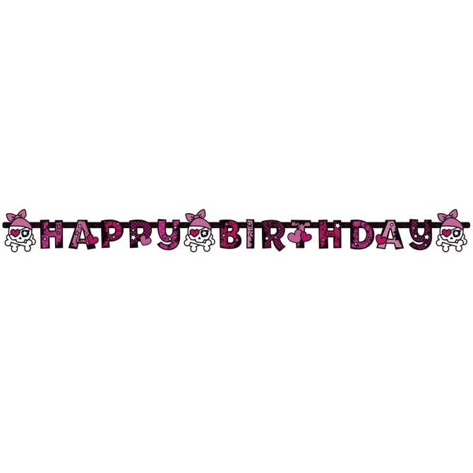 Guirlande lettres  Happy Birthday Pink Pirate 