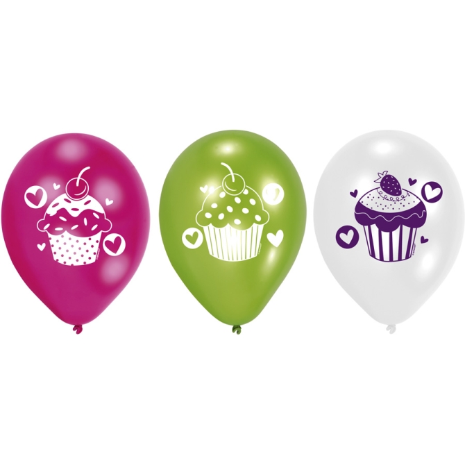6 Ballons Sweet Cupcakes 