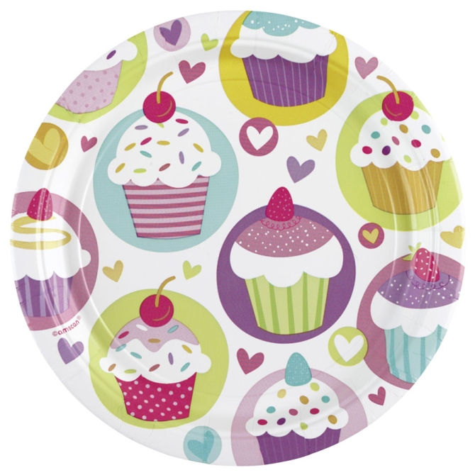 8 Petites assiettes Sweet Cupcake 