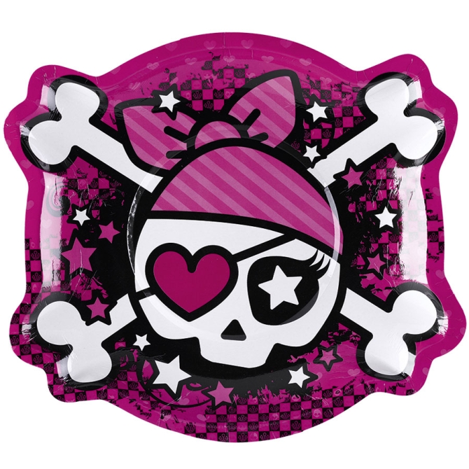 6 Grandes Assiettes Pink Pirate 