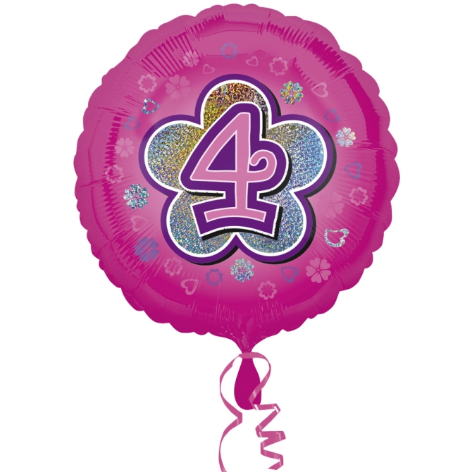 Ballon Gonfl  l Hlium Pink Flowers 4 ans 